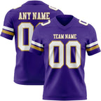 Custom Purple White-Old Gold Authentic Football Jersey