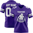 Custom Purple White-Gray Authentic Football Jersey