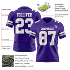 Custom Purple White-Gray Authentic Football Jersey