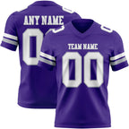 Custom Purple White-Gray Authentic Football Jersey