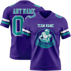 Custom Purple Teal-White Authentic Football Jersey