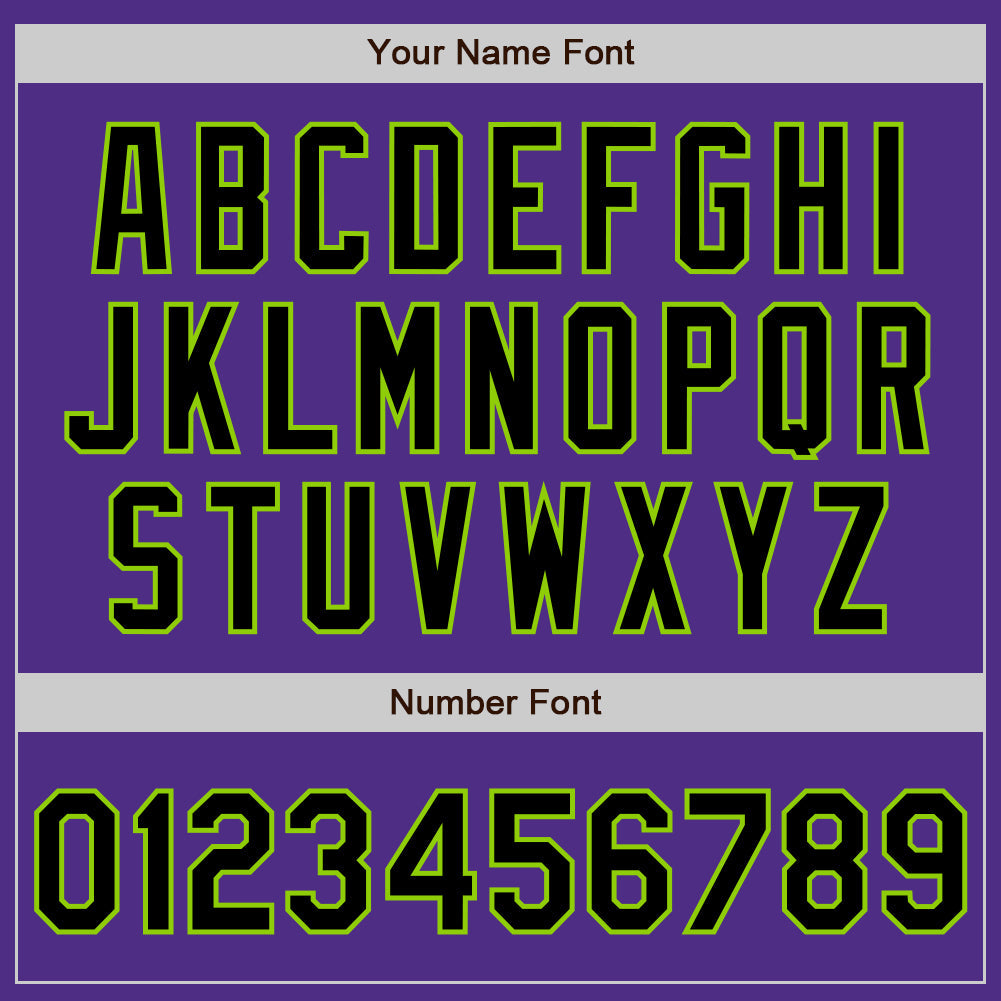 Custom Stitched Purple Black-Neon Green Baseball Pullover Sweatshirt Hoodie