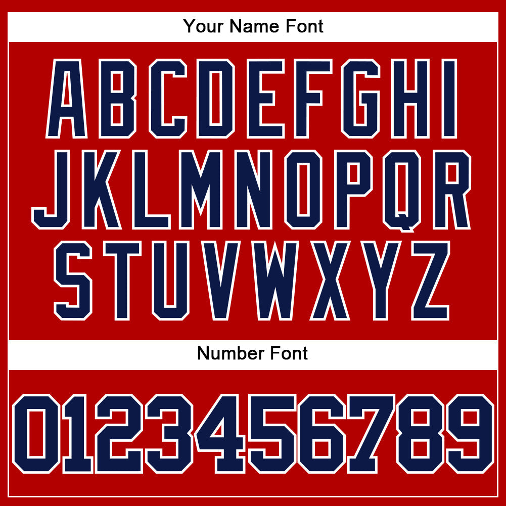 Custom Red Navy-White Authentic Baseball Jersey
