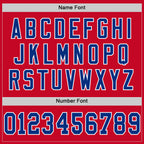 Custom Red Royal-White Mesh Authentic Throwback Football Jersey