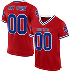 Custom Red Royal-White Mesh Authentic Throwback Football Jersey