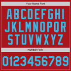 Custom Red Steel Gray Pinstripe Sky Blue Authentic Baseball Jersey