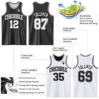 Custom Reversible Black White Double Side Sublimation Basketball Suit Jersey