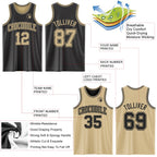 Custom Reversible Black Vegas Gold Double Side Sublimation Basketball Suit Jersey