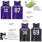 Custom Purple White-Black Reversible Double Side Sublimation Basketball Suit Jersey