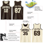 Custom Reversible Brown Cream Double Side Sublimation Basketball Suit Jersey