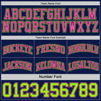 Custom Reversible Navy Neon Green-Pink Double Side Sublimation Basketball Suit Jersey