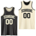 Custom Reversible Black Cream Double Side Sublimation Basketball Suit Jersey