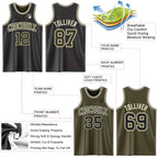 Custom Reversible Black Olive-Cream Double Side Sublimation Basketball Suit Jersey