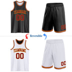 Custom Reversible Black Maroon-Gold Double Side Sublimation Basketball Suit Jersey