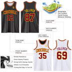 Custom Reversible Black Maroon-Gold Double Side Sublimation Basketball Suit Jersey