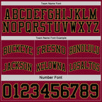 Custom Reversible Black Maroon-Old Gold Double Side Sublimation Basketball Suit Jersey