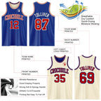 Custom Reversible Royal Red-Cream Double Side Sublimation Basketball Suit Jersey