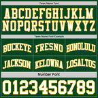 Custom Reversible Green White-Gold Double Side Sublimation Basketball Suit Jersey
