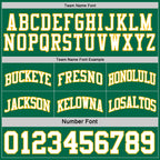 Custom Reversible Kelly Green White-Gold Double Side Sublimation Basketball Suit Jersey