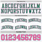 Custom Reversible Kelly Green White-Pink Double Side Sublimation Basketball Suit Jersey