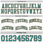Custom Reversible Teal White-Orange Double Side Sublimation Basketball Suit Jersey