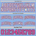 Custom Reversible Pink Black-Light Blue Double Side Sublimation Basketball Suit Jersey