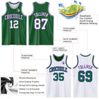 Custom Reversible Kelly Green White-Purple Double Side Sublimation Basketball Suit Jersey