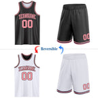 Custom Reversible Black Medium Pink Double Side Sublimation Basketball Suit Jersey