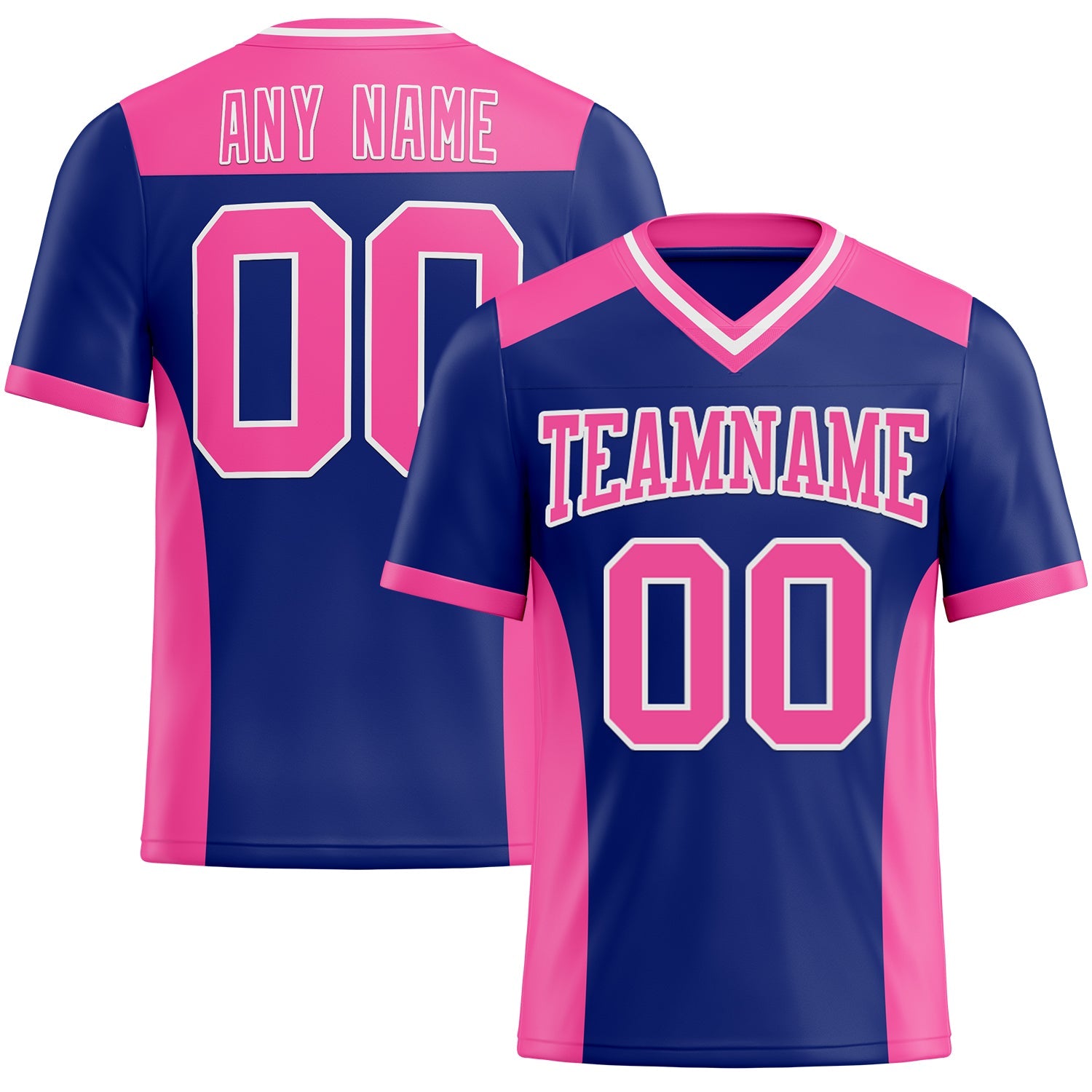 Custom Royal Pink-White Authentic Football Jersey