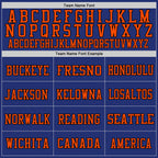 Custom Royal Orange-Black Mesh Authentic Throwback Football Jersey