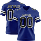Custom Royal Black-White Authentic Football Jersey
