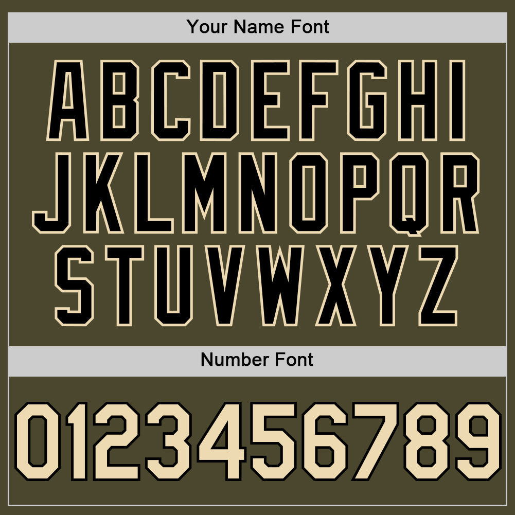 Custom Olive Cream-Black Authentic Sleeveless Salute To Service Baseball Jersey