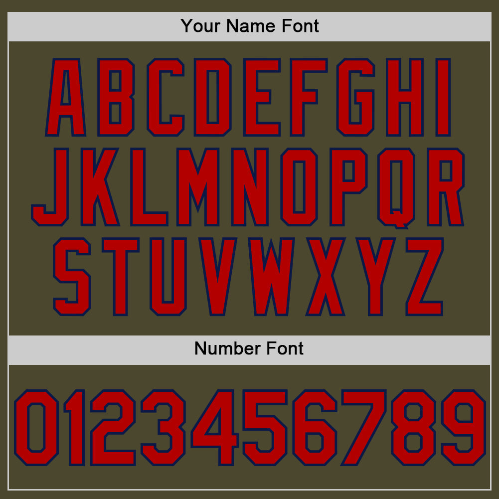 Custom Olive Red-Navy Authentic Sleeveless Salute To Service Baseball Jersey