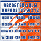 Custom Graffiti Pattern Royal-Orange Scratch Sublimation Soccer Uniform Jersey