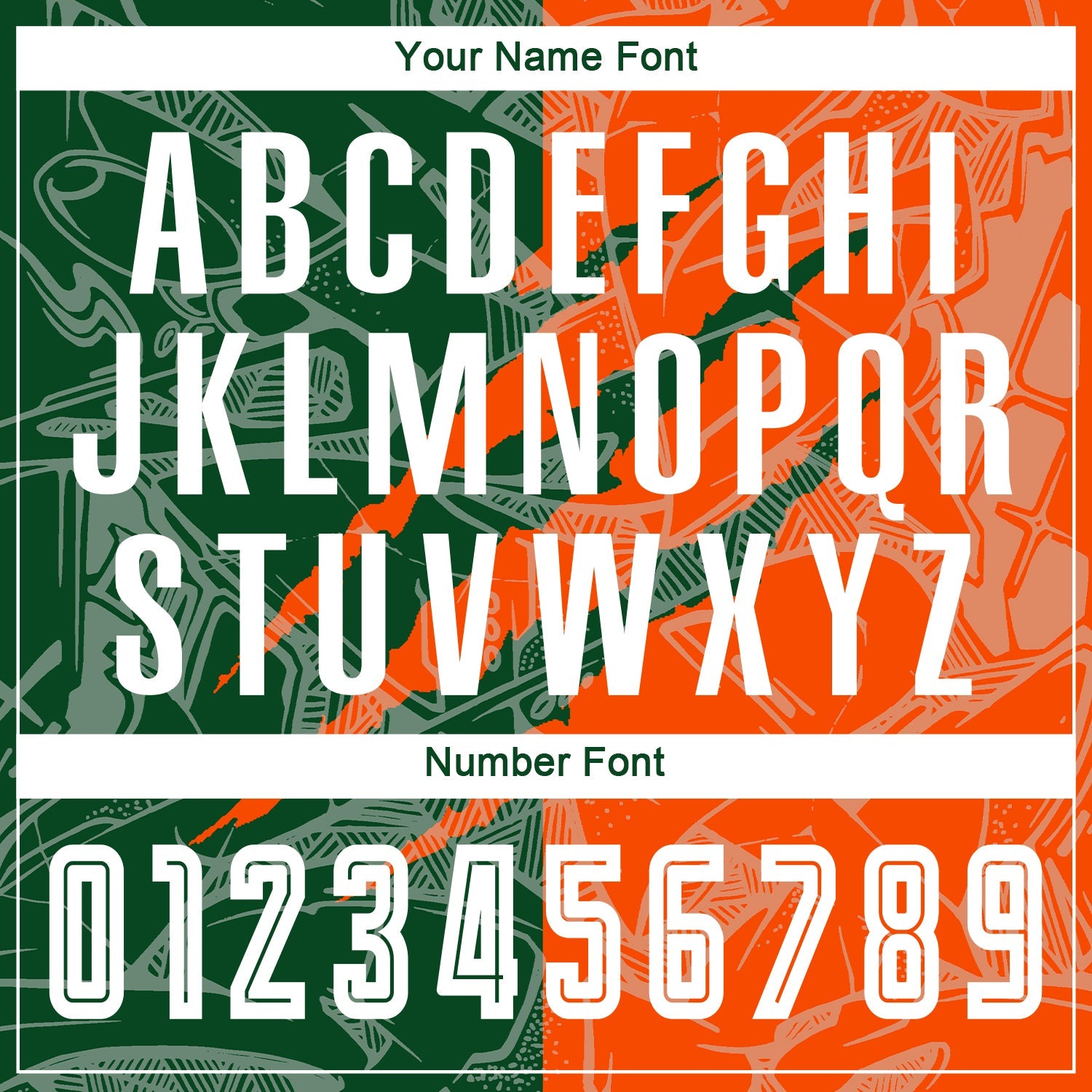 Custom Graffiti Pattern Green-Orange Scratch Sublimation Soccer Uniform Jersey