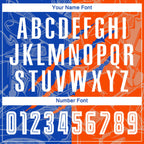 Custom Graffiti Pattern Thunder Blue-Orange Scratch Sublimation Soccer Uniform Jersey