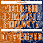 Custom Graffiti Pattern Texas Orange-Navy Scratch Sublimation Soccer Uniform Jersey
