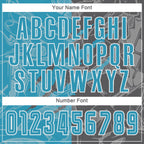 Custom Graffiti Pattern Panther Blue-Steel Gray Scratch Sublimation Soccer Uniform Jersey