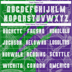 Custom Graffiti Pattern Grass Green-Purple Scratch Sublimation Soccer Uniform Jersey