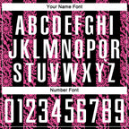 Custom Black White-Pink Abstract Shape Sublimation Soccer Uniform Jersey