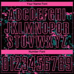 Custom Black Pink-Teal Abstract Fragment Art Sublimation Soccer Uniform Jersey