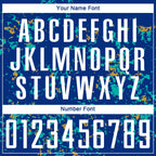 Custom Royal Old Gold-Aqua Abstract Fragment Art Sublimation Soccer Uniform Jersey