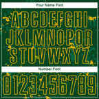 Custom Green Gold-Kelly Green Abstract Fragment Art Sublimation Soccer Uniform Jersey