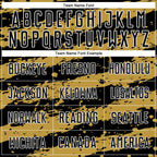 Custom Black Old Gold-White Splash Sublimation Soccer Uniform Jersey