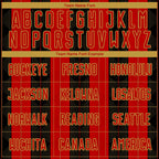 Custom Red Old Gold-Black Line Sublimation Soccer Uniform Jersey