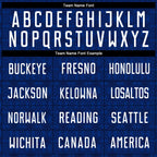 Custom Navy White-Royal Geometric Shapes Sublimation Soccer Uniform Jersey