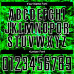 Custom Black Grass Green-White Flame Sublimation Soccer Uniform Jersey