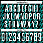 Custom Black White-Aqua Zigzag Shape Sublimation Soccer Uniform Jersey