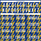 Custom Royal White-Yellow Zigzag Shape Sublimation Soccer Uniform Jersey