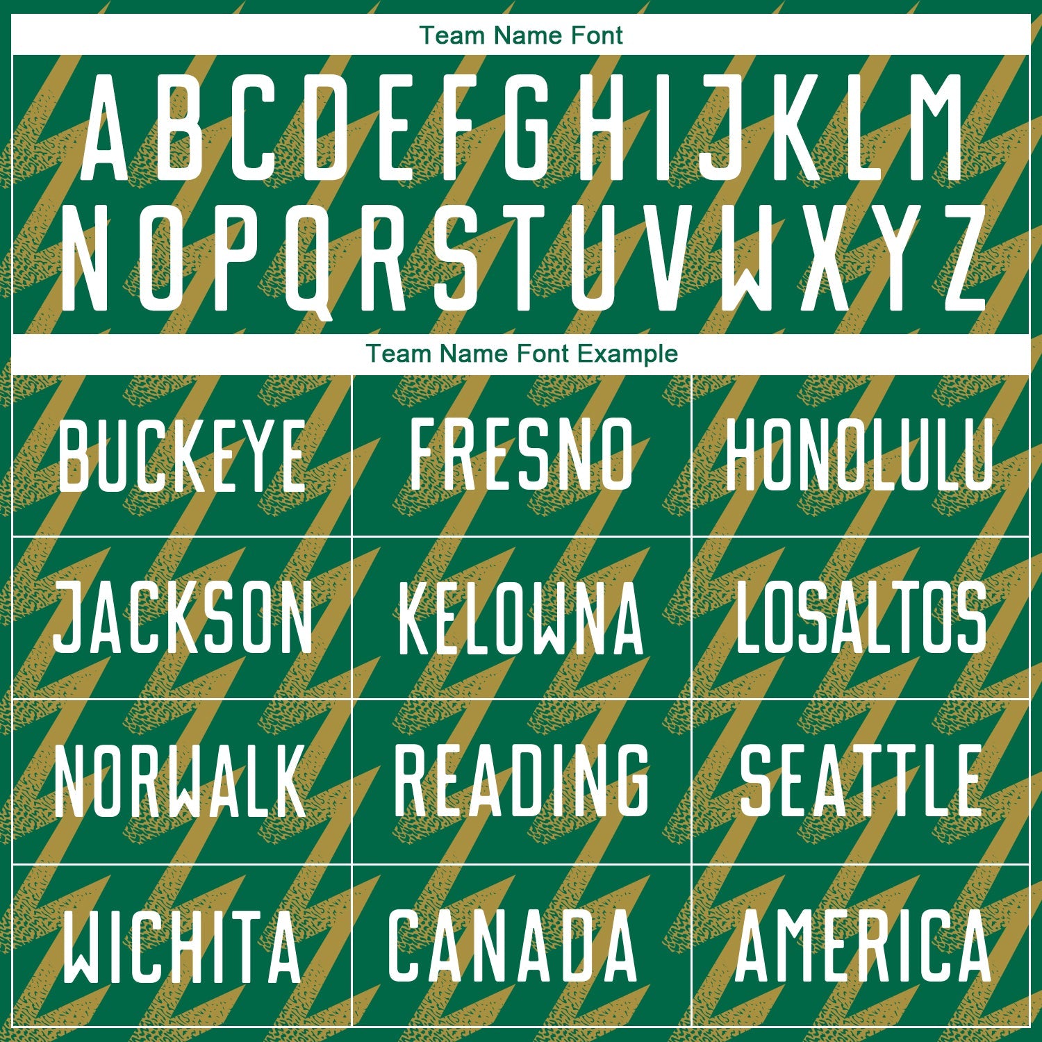 Custom Kelly Green White-Old Gold Zigzag Shape Sublimation Soccer Uniform Jersey